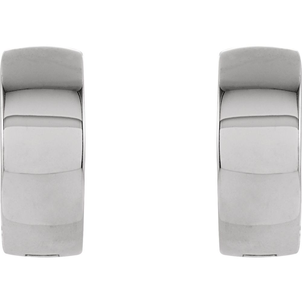 14K White Gold Hinged Hoop Earrings vertical view