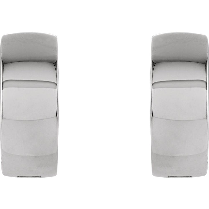 14K White Gold Hinged Hoop Earrings vertical view