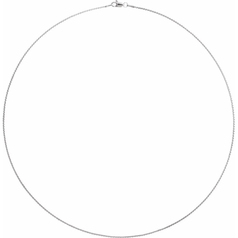 14K White Wheat Chain circular