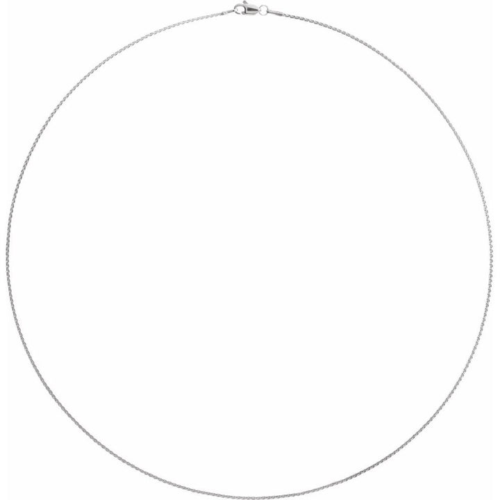 14K White Wheat Chain circular