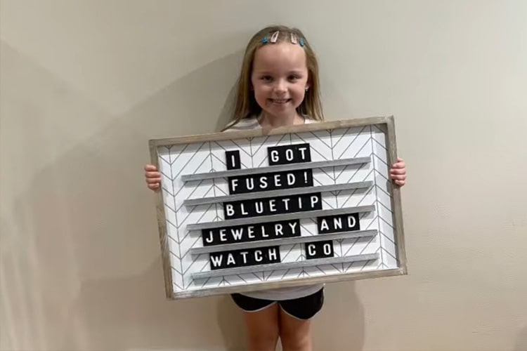One of our Youngest Permanent Jewelry Customers - Over 15,000 fused at Blue Tip Jewelry and Watch Co in Wadsworth