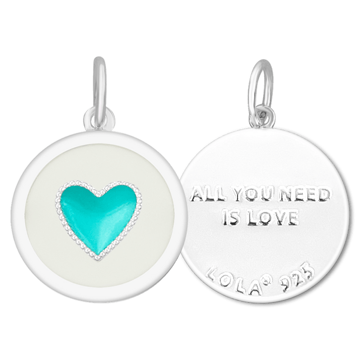 Blue Heart Engraved LOLA jewelry